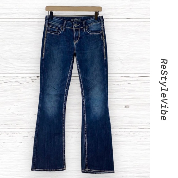 SILVER JEANS Women’s Size 26 W26/L31 Denim Aiko Bootcut Fit Style Embroidered - Picture 1 of 14